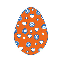 easter eggs with heart shapes over white background. colorful design. vector illustration