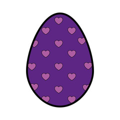 easter eggs with heart shapes over white background. colorful design. vector illustration