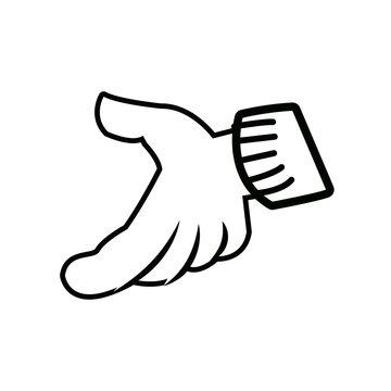 cartoon hand, gloved hand. part of body vector illustration