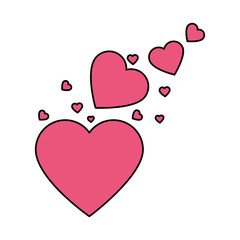 hearts icon over white background. colorful design. vector illustration