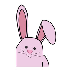 easter bunny icon over white background. colorful design. vector illustration