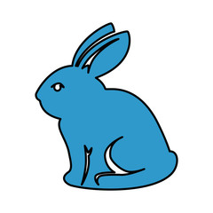 easter bunny icon over white background. colorful design. vector illustration