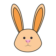 cute easter bunny icon over white background. colorful design. vector illustration