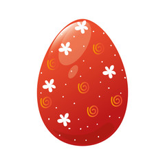 easter eggs with flowers shapes icon  over white background. colorful design. vector illustration