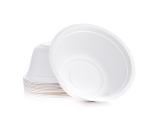 Biodegradable bowl on white background