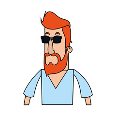 Cartoon man profile icon vector illustration graphic design