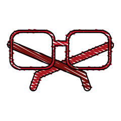 Frame glasses illustration icon design vector graphic sketch