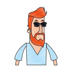 sketch man profile icon vector illustration graphic design