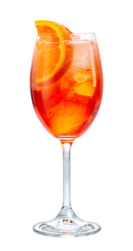 glass of aperol spritz cocktail