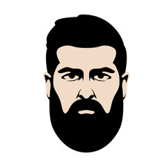 men  head  hipster  vector illustration Flat style