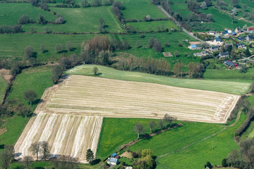 Vue aérienne de champs près de Flers - 61