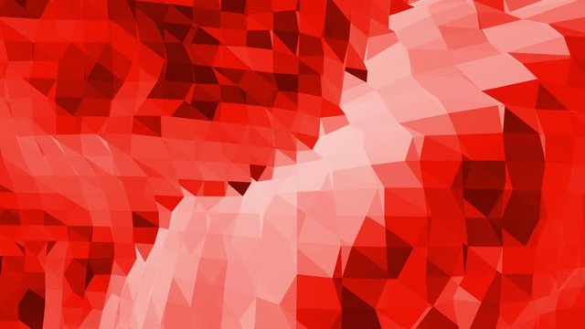 Abstract red low poly surface as fashion background in stylish low poly design. Polygonal mosaic background with vertex, spikes. Red low poly background waving. Cartoon modern 3D design.