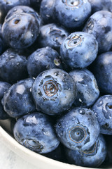 Blueberries in white bowl