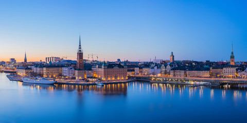 Panorama view of Stockholm skyline in Stockholm city, Sweden - obrazy, fototapety, plakaty