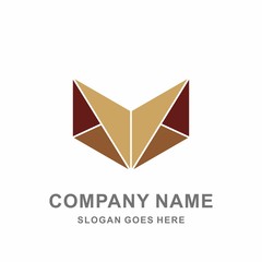 3D Geometric Triangle Hexagon Box Arrow Architecture Interior Construction Business Company Stock Vector Logo Design Template