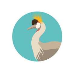 crane bird vector illustration style Flat side profile