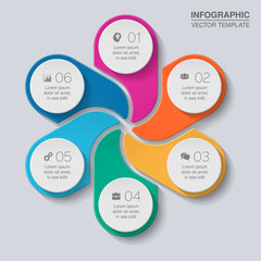 Vectro infographic template for diagram, graph, presentation, chart, business concept with 6 options.