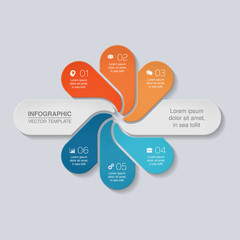 Vectro infographic template for diagram, graph, presentation, chart, business concept with 6 options.