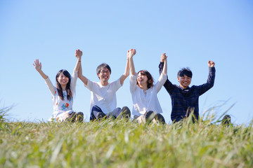 japanese young  member outdoor green