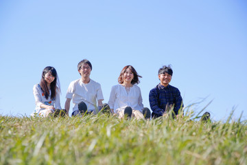 japanese young  member outdoor green