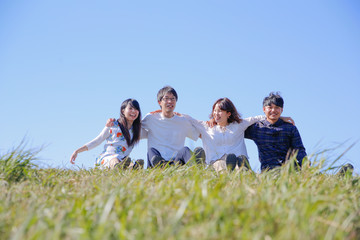 japanese young  member outdoor green