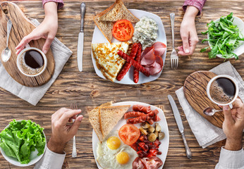 Traditional breakfast at home.