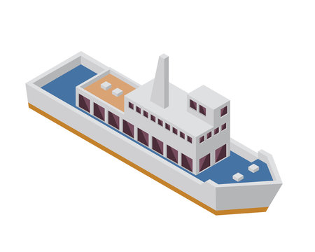 Modern Sea Transportation Illustration Asset - Passenger Ferry Boat