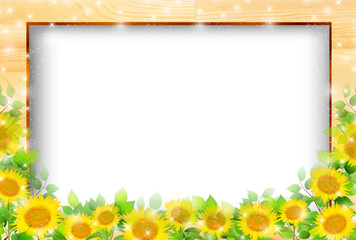 ひまわり　夏　フレーム　背景