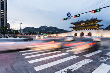 Naklejka premium Ulice Seulu w Korei Południowej