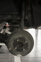 Naklejka premium rear hub and old rear Shock absorber