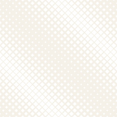 Vector seamless subtle pattern. Repeating geometric tiles. Monochrome halftone grid. Simple shapes lattice