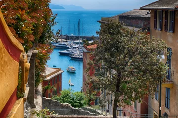 Zelfklevend Fotobehang Liguria skyline santa margherita ligure