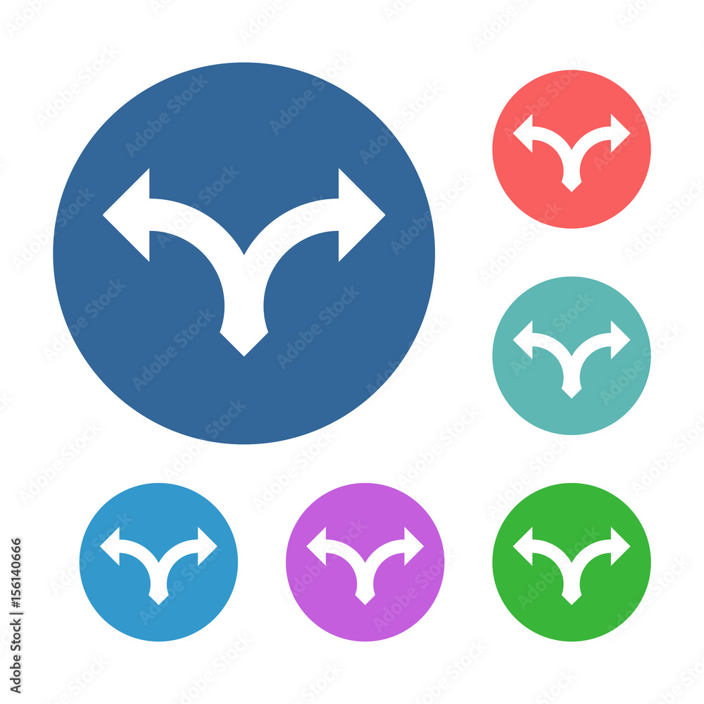 Poster set of color arrow icons. abstract vector arrows.
