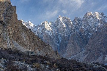 Passu cathedral mountain in a morning, Passu village, Gilgit Baltistan, Pakistan