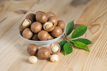 Macadamia nut in bowl.