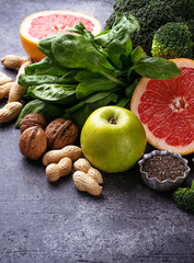 Vegetables, fruits, seeds  and nuts