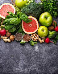 Vegetables, fruits, seeds  and nuts