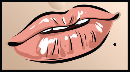 Comics  sexy women lips