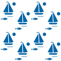 seamless boat pattern background