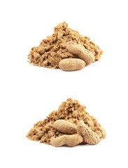 Pile of crushed halva isolated