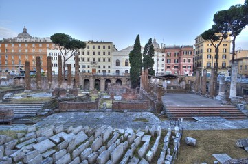 Square of Largo di Torre Argentina in Rome, Italy