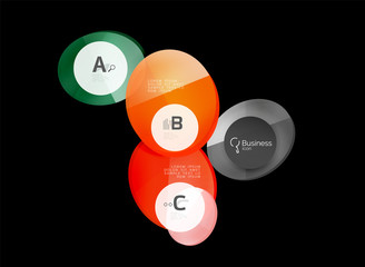 Glass color circles - infographic elements on black