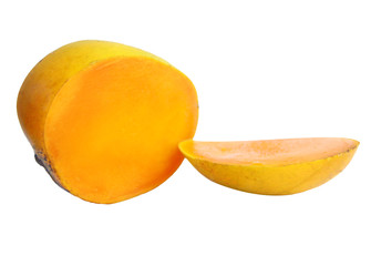 Mango Sliced on White Isolated Background 