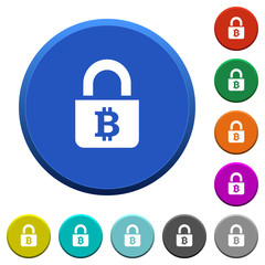 Locked Bitcoins beveled buttons