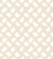 White and beige woven fabric ornament grunge seamless pattern, vector