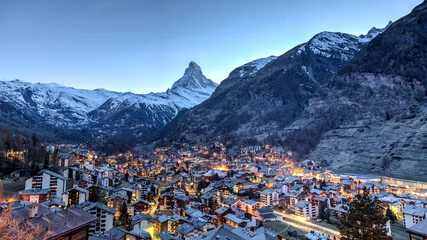 Crédence en verre imprimé Cervin Vue sur le Cervin et Zermatt