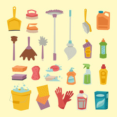 Cleanser bottle chemical housework product care wash equipment cleaning liquid flat vector illustration.