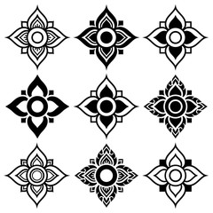 Thai folk art pattern - flower shape  