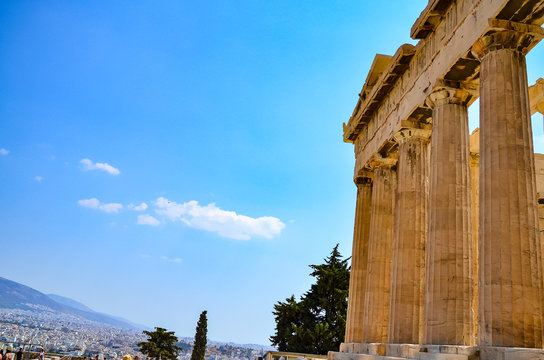Parthenon temple in Acropolis at Athens, Greece - travel background