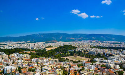 Temple of the Olympian Zeus at Athens, Greece - view from Acropolis